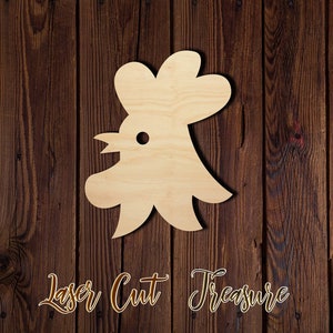 Rooster - Unfinished Laser Cut Wood Shape - 1/8&quot; Baltic Birch Plywood - Please read item description