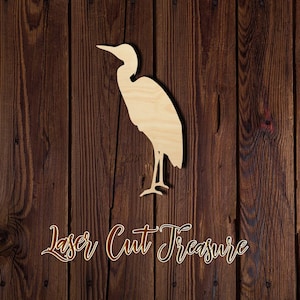Heron - Unfinished Laser Cut Wood Shape - 1/8&quot; Baltic Birch Plywood - Please read item description