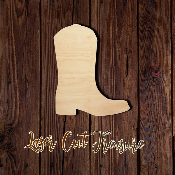 Cowboy Boot - Unfinished Laser Cut Wood Shape