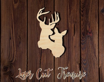 Deer - Unfinished Laser Cut Wood Shape - 1/8" Baltic Birch Plywood - Please read item description