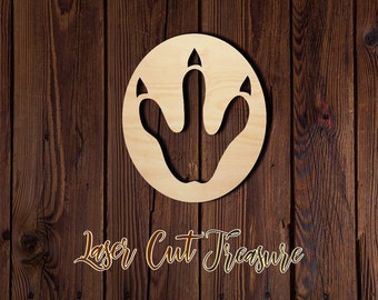 Dinosaur Footprint - Unfinished Laser Cut Wood Shape - 1/8" Baltic Birch Plywood - Please read item description