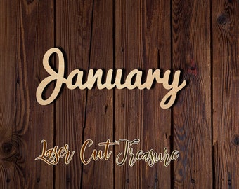 January Wood Sign - Unfinished Laser Cut Wood Shape - 1/8" Baltic Birch Plywood - Please read item description