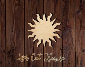 Sun - Summer - Unfinished Laser Cut Wood Shape - 1/8" Baltic Birch Plywood - Please read item description