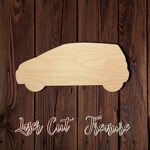 Car - Unfinished Laser Cut Wood Shape - 1/8&quot; Baltic Birch Plywood - Please read item description