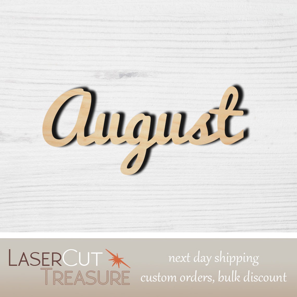 August Wood Sign - Unfinished Laser Cut Wood Shape - 1/8