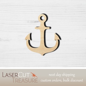 Anchor - Unfinished Laser Cut Wood Shape - 1/8&quot; Baltic Birch Plywood - Please read item description