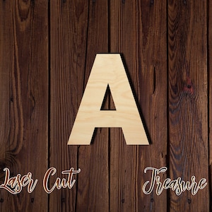 A - Letter - Unfinished Laser Cut Wood Shape - 1/8&quot; Baltic Birch Plywood - Please read item description