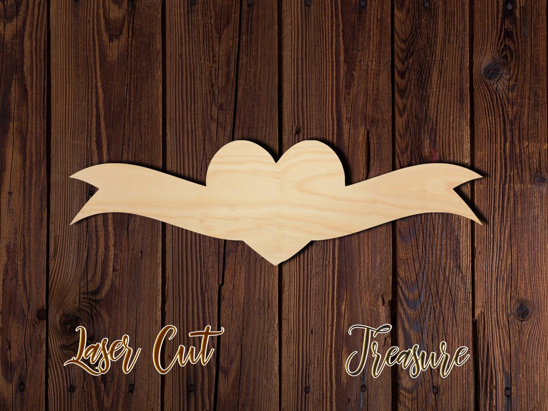 Heart - Valentine's Day - Unfinished Laser Cut Wood Shape - 1/8" Baltic ...