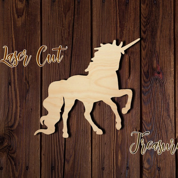 Unicorn - Unfinished Laser Cut Wood Shape