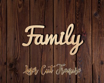 Family wood sign - Unfinished Laser Cut Wood Shape - 1/8" Baltic Birch Plywood - Please read item description
