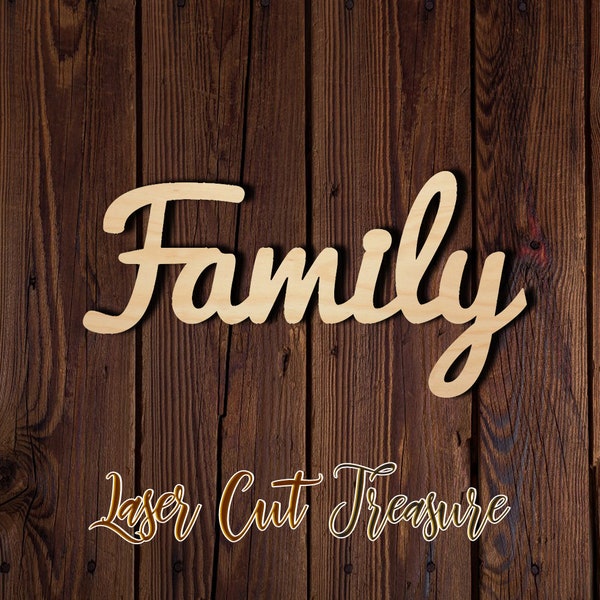 Family wood sign - Unfinished Laser Cut Wood Shape