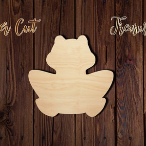 Frog - Unfinished Laser Cut Wood Shape - 1/8" Baltic Birch Plywood - Please read item description