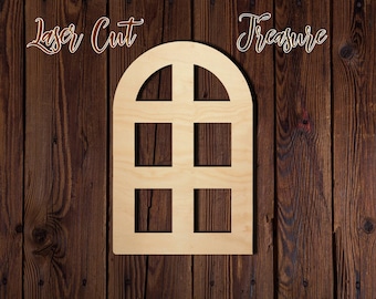 Window - Christmas - Unfinished Laser Cut Wood Shape - 1/8" Baltic Birch Plywood - Please read item description