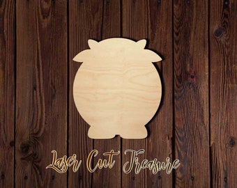 Cow - Unfinished Laser Cut Wood Shape - 1/8" Baltic Birch Plywood - Please read item description