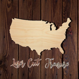 America - USA - Unfinished Laser Cut Wood Shape - 1/8&quot; Baltic Birch Plywood - Please read item description