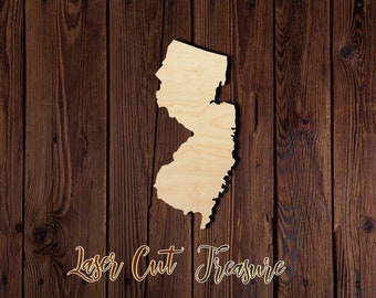 New Jersey State - USA - Unfinished Laser Cut Wood Shape