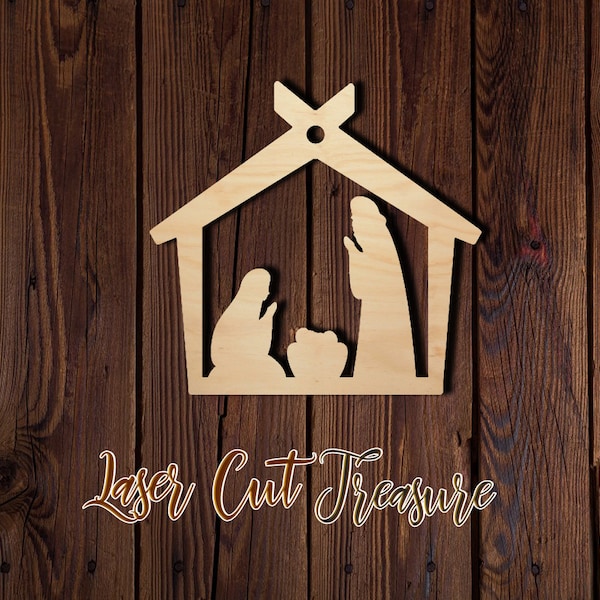 Nativity Scene - Christmas - Unfinished Laser Cut Wood Shape