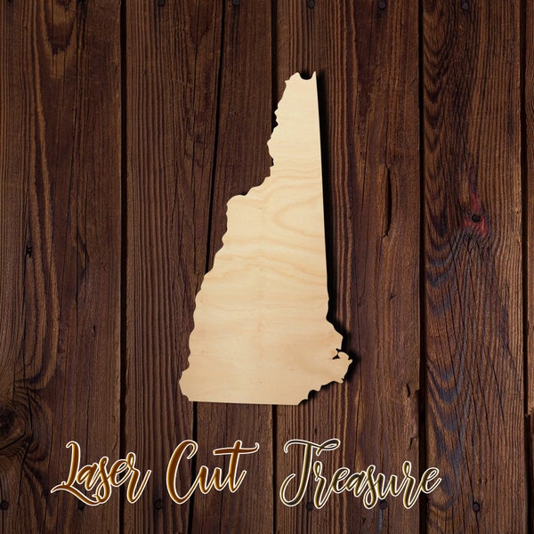 New Hampshire State - USA - Unfinished Laser Cut Wood Shape