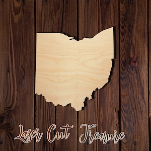 Ohio State - EE. UU. - Figura de madera cortada con láser sin terminar - Contrachapado de abedul báltico de 1/8&quot; - Lea la descripción del artículo