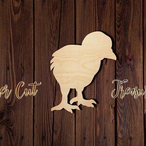 Chick - Unfinished Laser Cut Wood Shape - 1/8&quot; Baltic Birch Plywood - Please read item description