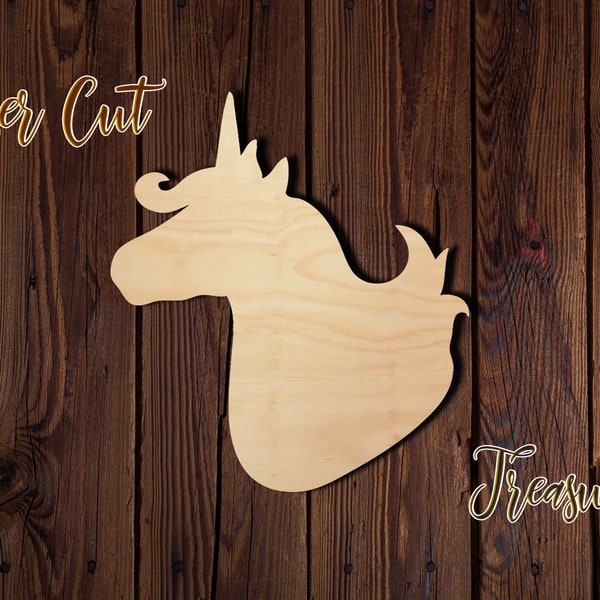 Unicorn - Unfinished Laser Cut Wood Shape