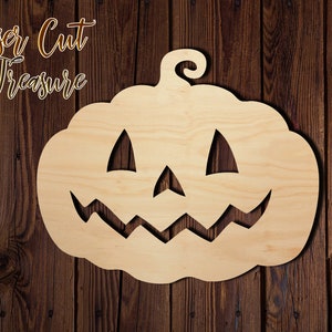 Pumpkin - Halloween - Unfinished Laser Cut Wood Shape - 1/8&quot; Baltic Birch Plywood - Please read item description