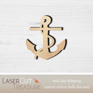 Anchor - Unfinished Laser Cut Wood Shape - 1/8&quot; Baltic Birch Plywood - Please read item description