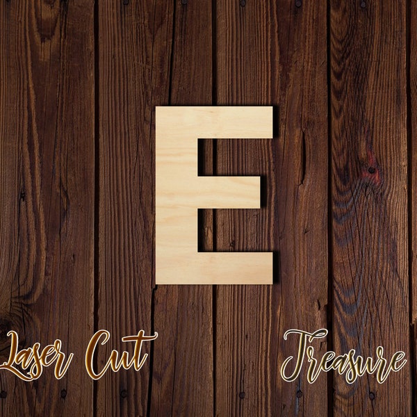 E - Letter - Unfinished Laser Cut Wood Shape