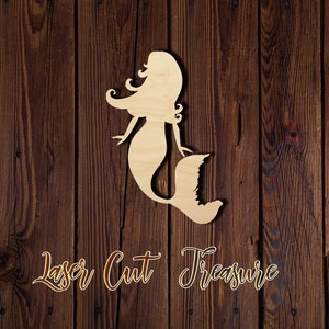 Mermaid - Unfinished Laser Cut Wood Shape - 1/8&quot; Baltic Birch Plywood - Please read item description