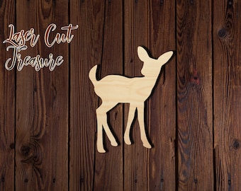 Deer - Unfinished Laser Cut Wood Shape - 1/8" Baltic Birch Plywood - Please read item description