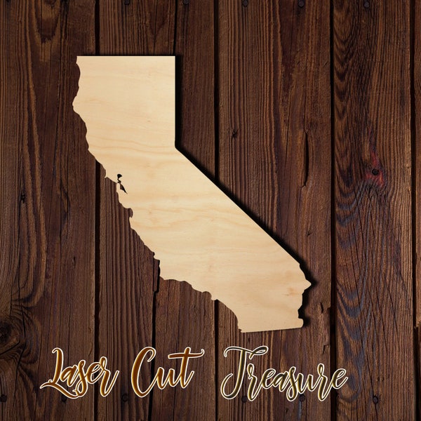 California State - USA - Unfinished Laser Cut Wood Shape