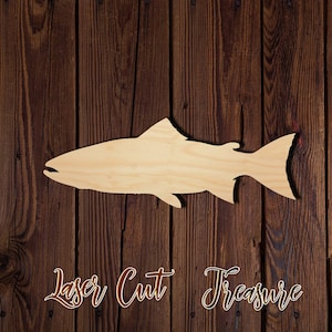 Fish - Unfinished Laser Cut Wood Shape - 1/8" Baltic Birch Plywood - Please read item description