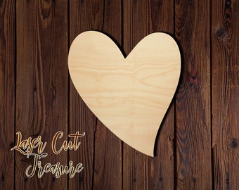 Heart - Valentine's Day - Unfinished Laser Cut Wood Shape