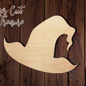 Witch Hat - Wizard Hat - Halloween - Unfinished Laser Cut Wood Shape - 1/8&quot; Baltic Birch Plywood - Please read item description