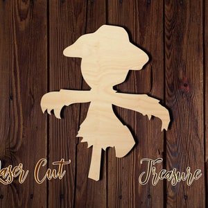 Scarecrow - Halloween - Unfinished Laser Cut Wood Shape - 1/8&quot; Baltic Birch Plywood - Please read item description