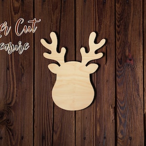 Deer - Christmas - Unfinished Laser Cut Wood Shape - 1/8&quot; Baltic Birch Plywood - Please read item description