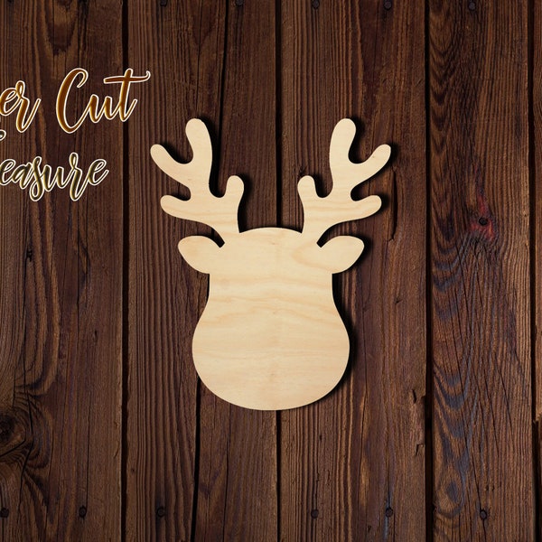 Deer - Christmas - Unfinished Laser Cut Wood Shape