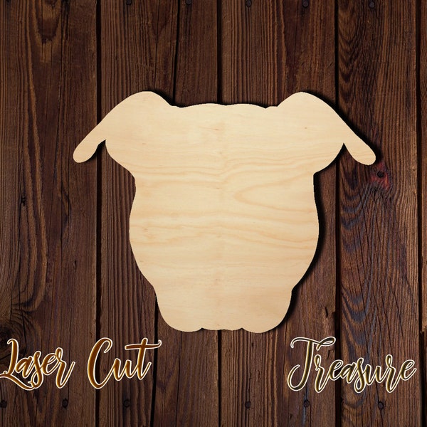 Dog Head - Unfinished Laser Cut Wood Shape - 1/8" Baltic Birch Plywood - Please read item description