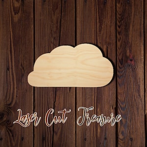 Cloud Shape - Unfinished Laser Cut Wood Shape - 1/8&quot; Baltic Birch Plywood - Please read item description