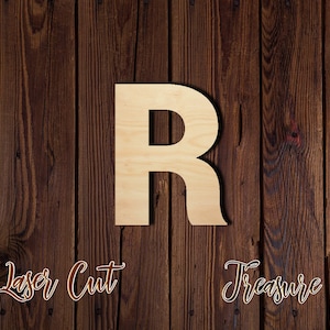R - Letter - Unfinished Laser Cut Wood Shape - 1/8&quot; Baltic Birch Plywood - Please read item description