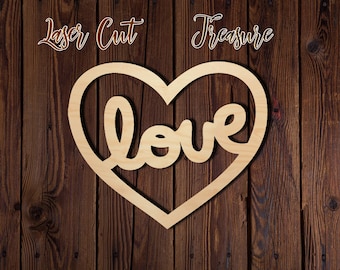 Love - Heart - Valentine's Day - Unfinished Laser Cut Wood Shape