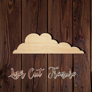 Cloud Shape - Unfinished Laser Cut Wood Shape - 1/8&quot; Baltic Birch Plywood - Please read item description