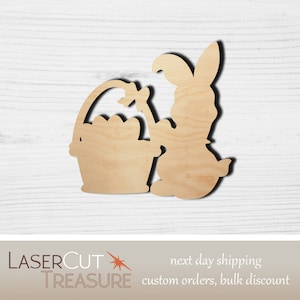 Bunny - Rabbit - Easter - Unfinished Laser Cut Wood Shape - 1/8&quot; Baltic Birch Plywood - Please read item description