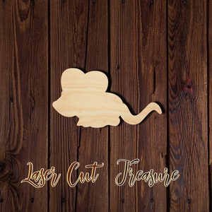 Mouse - Unfinished Laser Cut Wood Shape - 1/8" Baltic Birch Plywood - Please read item description