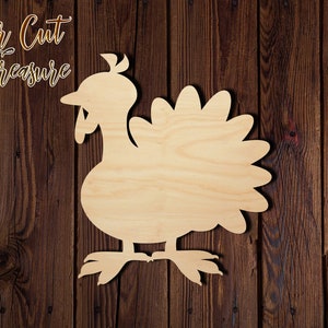 Turkey - Thanksgiving - Unfinished Laser Cut Wood Shape - 1/8&quot; Baltic Birch Plywood - Please read item description