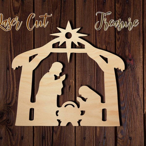 Nativity Scene - Christmas - Unfinished Laser Cut Wood Shape