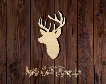 Deer - Unfinished Laser Cut Wood Shape - 1/8" Baltic Birch Plywood - Please read item description