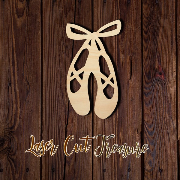 Ballet Shoes Shape - Multiple Sizes - Laser Cut Unfinished Wood Cutout Shapes