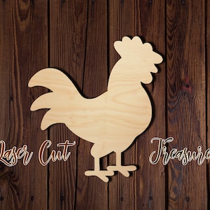 Rooster - Chicken - Easter - Unfinished Laser Cut Wood Shape - 1/8&quot; Baltic Birch Plywood - Please read item description