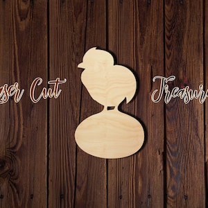 Chick - Unfinished Laser Cut Wood Shape - 1/8&quot; Baltic Birch Plywood - Please read item description